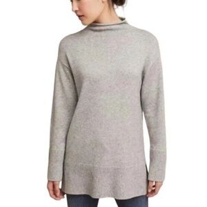 Moth by Anthropology Light Gray Mock Neck Sweater size Medium